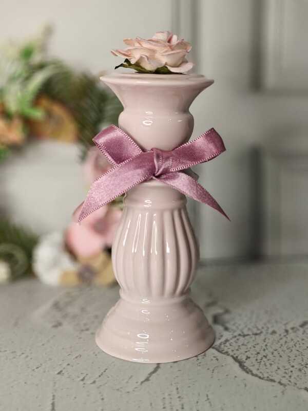 Pink Ceramic Candle Holder