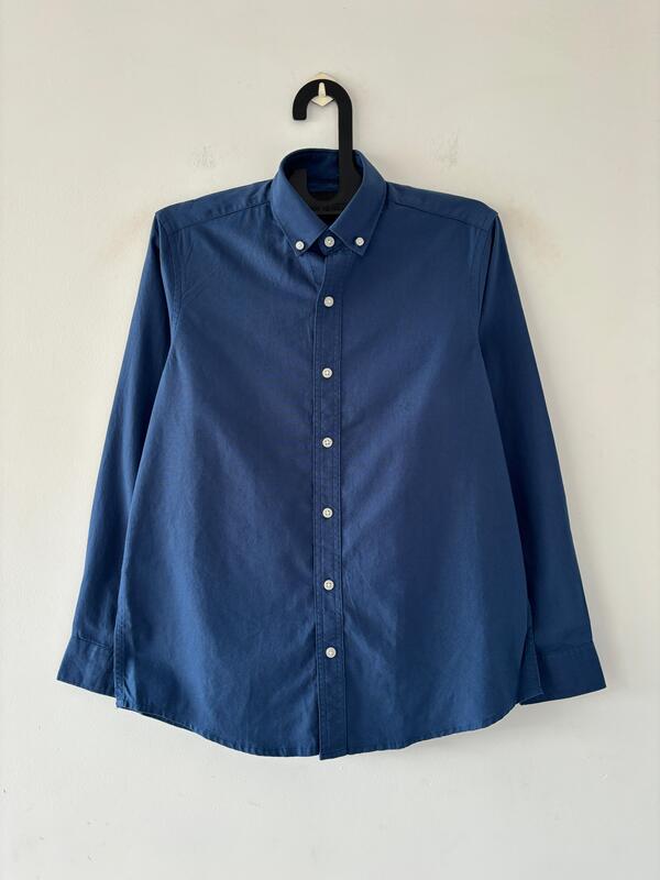 Deep marine blue solid shirt