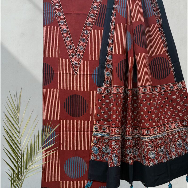Cotton Ajrakh Printed 2 Pc Suit #4