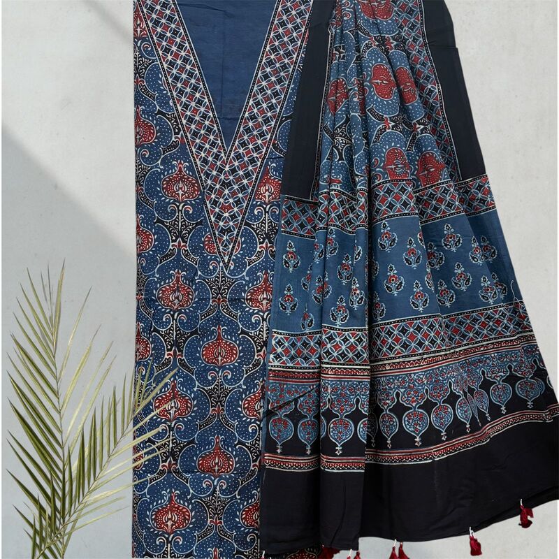 Cotton Ajrakh Printed 2 Pc Suit #7