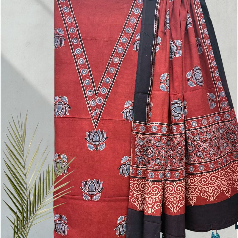 Cotton Ajrakh Printed 2 Pc Suit #8