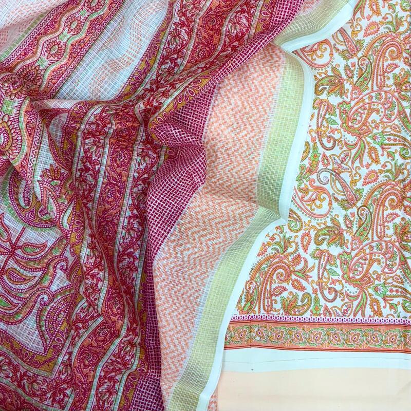 Pastel Cotton Block Printed Kota Dupatta Suit Set #7
