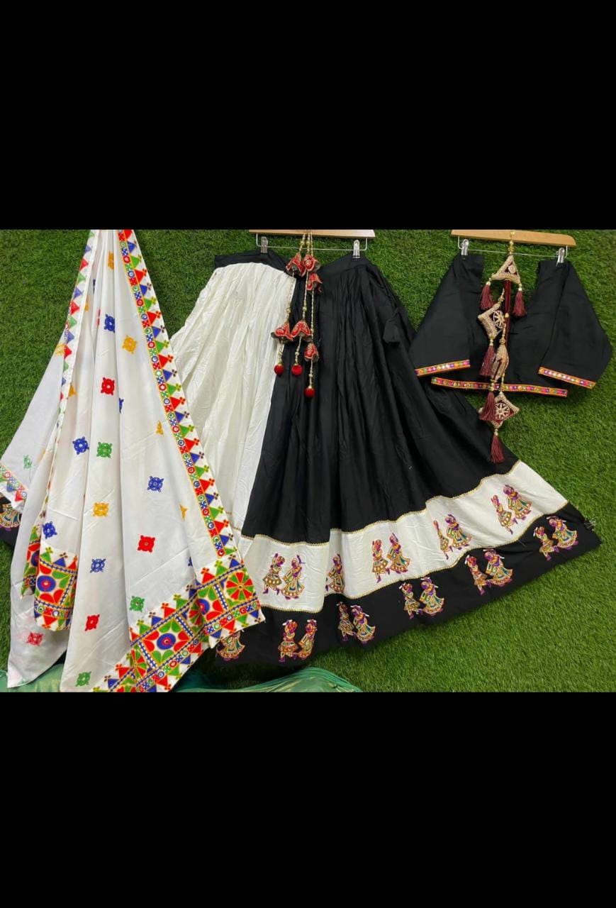 New Lounching Digital Print Muslin Cotton Lehenga Choli D.24