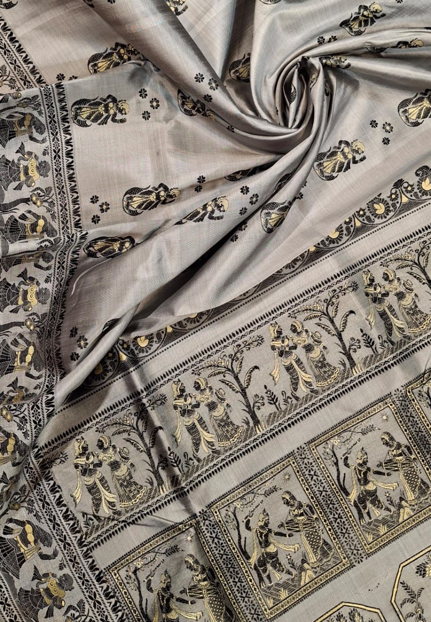 Figure motif Baluchari Color Grey