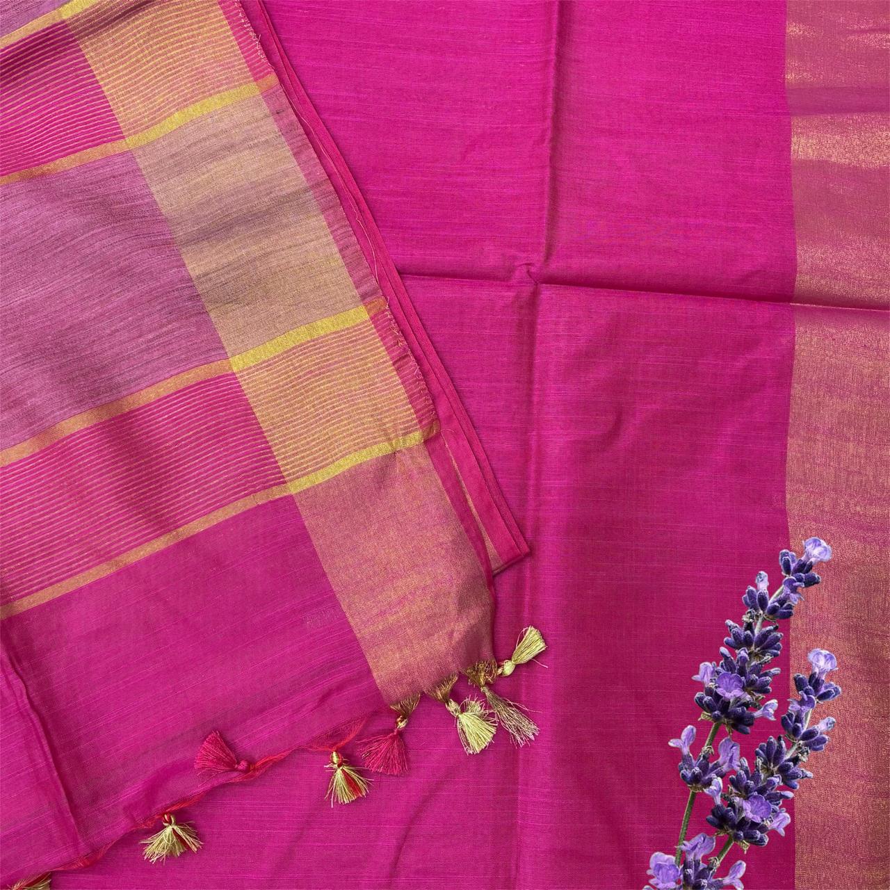 Bhagalpuri Silk Golden Border Saree #20