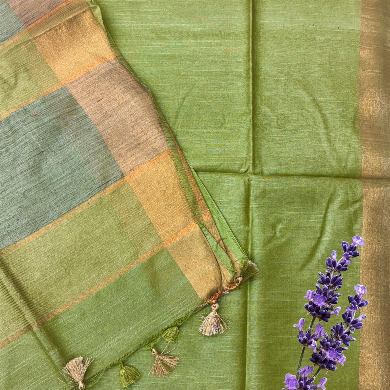 Bhagalpuri Silk Golden Border Saree #18