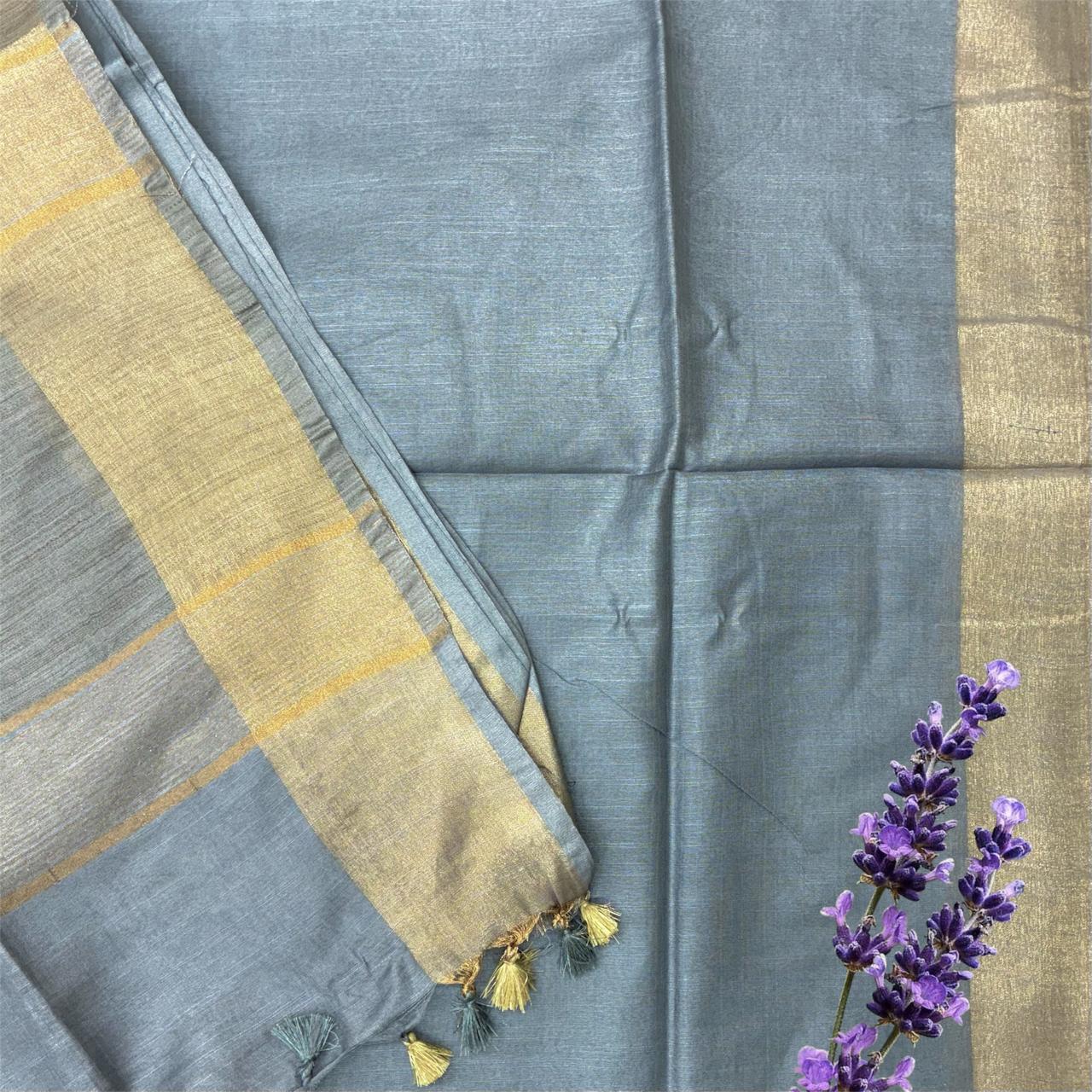 Bhagalpuri Silk Golden Border Saree #14