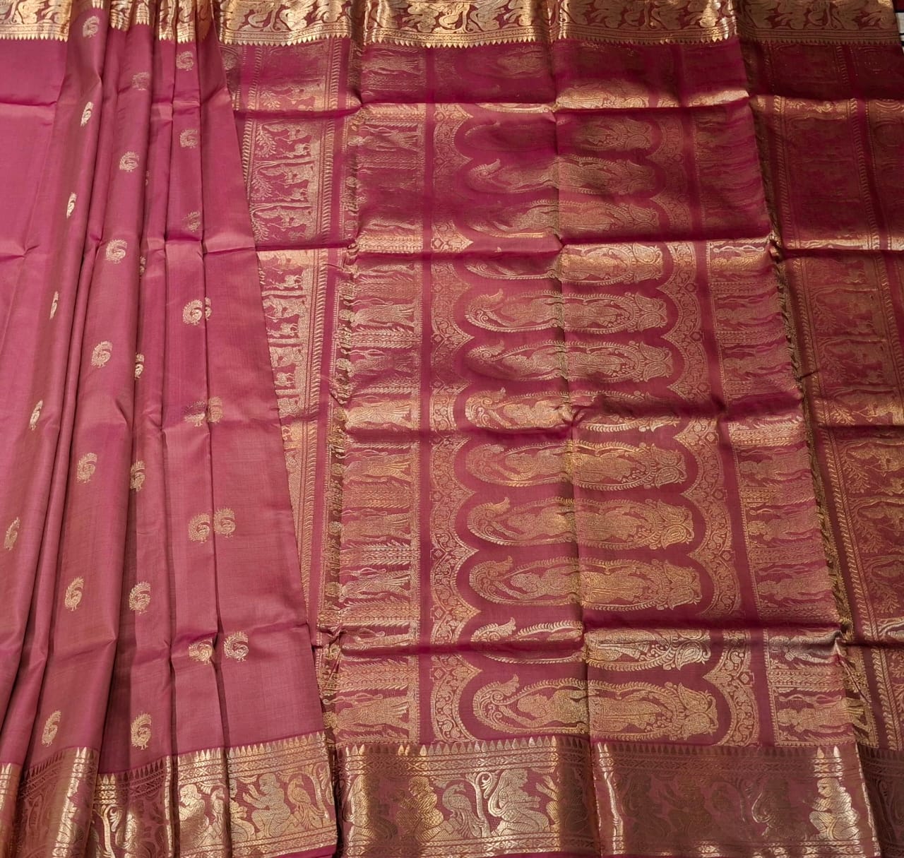 Color Blue Rani Dual Tone Swarnachari Saree Color Blue Rani Dual Tone Swarnachari Saree