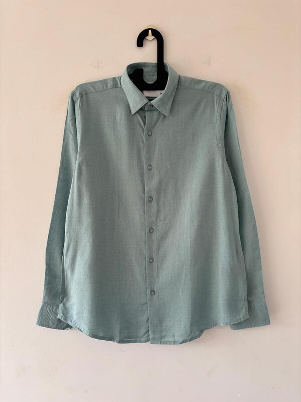 Minty green linen shirt