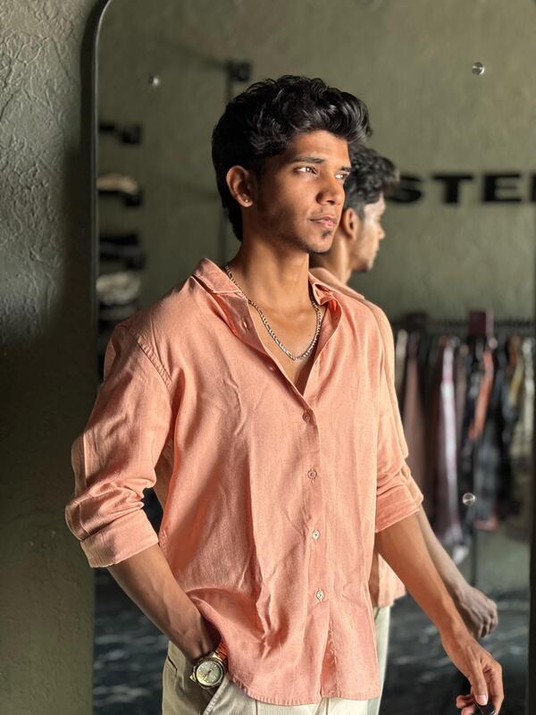 Candy orange linen shirt