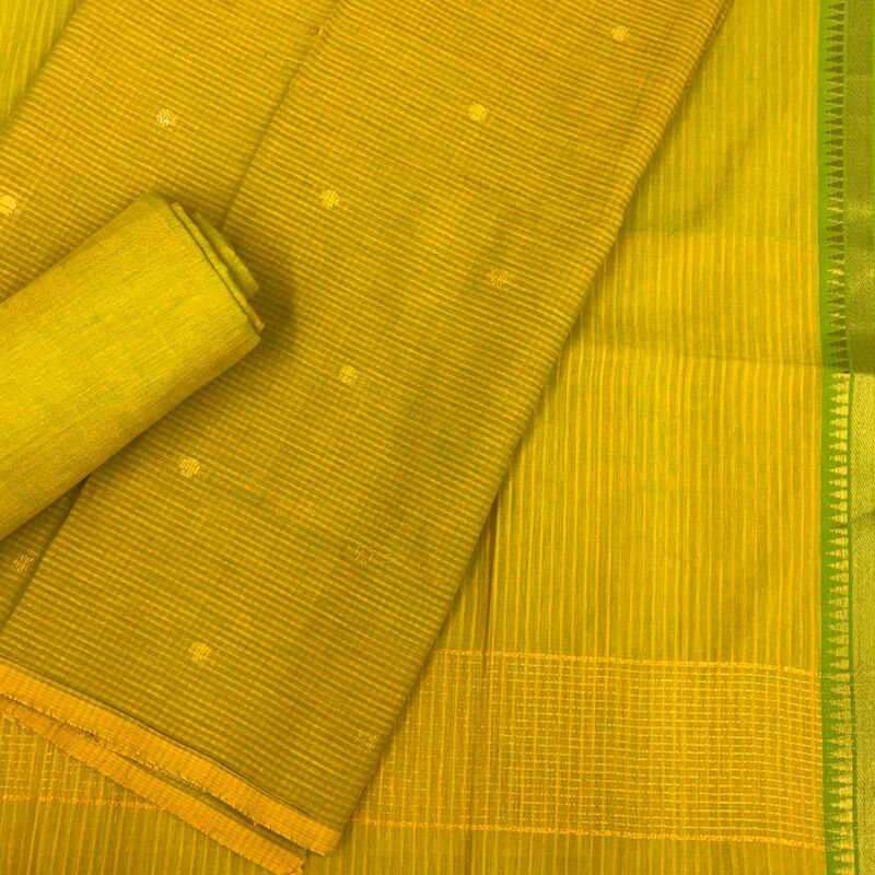 Cotton Handloom Zari Border Suit Set #3