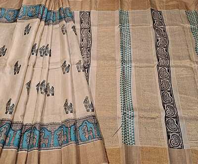 Block print Pure Tassar Saree Block print Pure Tassar Saree