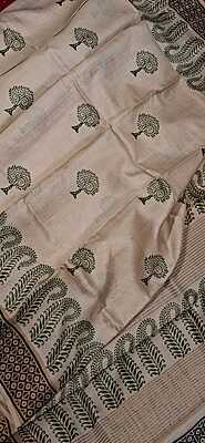 Pure  Hand Paint Tassar Saree