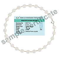 Silver Sphatika Mala with Om Pendant