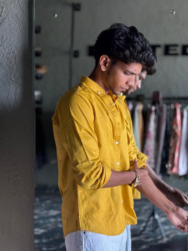 Mustard solid shirt
