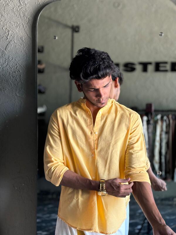 Yellow mandarin shirt