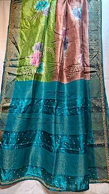 Pure tassar hand painted katdana work