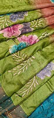 Pure tassar hand painted katdana work