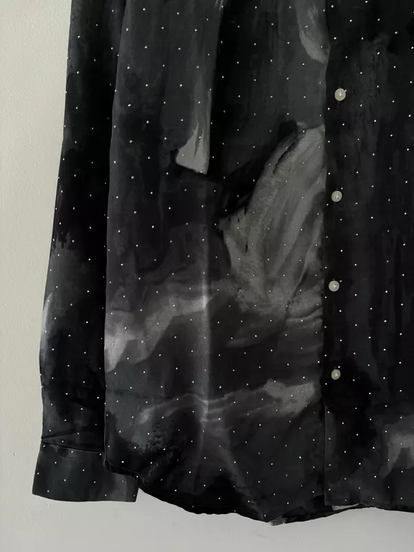 Charcoal mist stoned viscose shirt