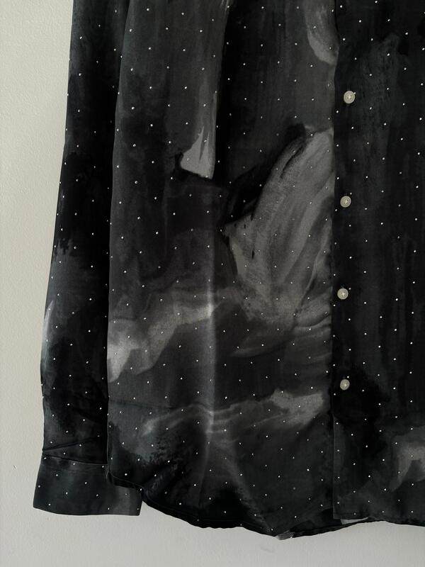 Charcoal mist stoned viscose shirt