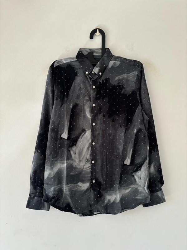 Charcoal mist stoned viscose shirt