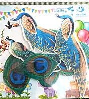 Edible wafer cuts Peacock