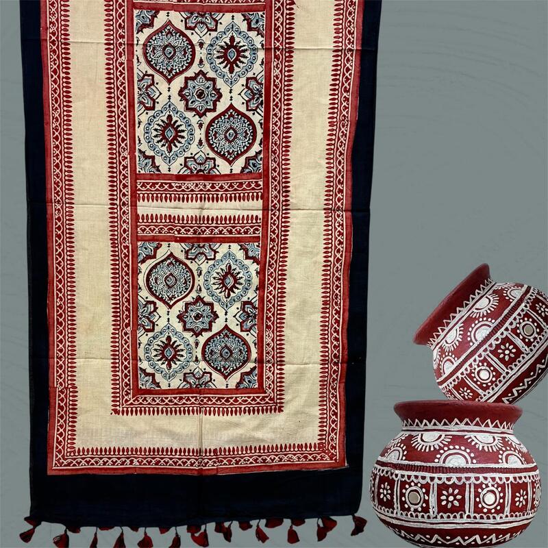Cotton Ajrakh Print Stole #5