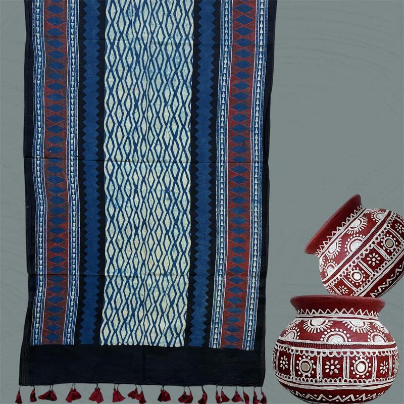 Cotton Ajrakh Print Stole #6