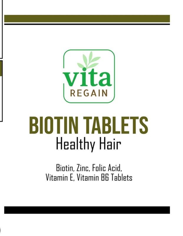 Vita Regain Biotin Tablets for Healthy Hair | 2500mcg Biotin, Zinc, Folic Acid | 30 Tablets