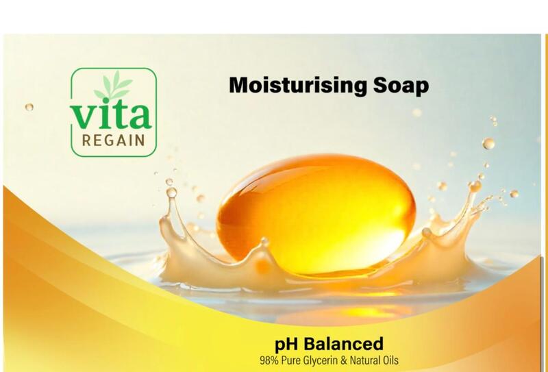 Vita Regain pH-Balanced Moisturising Soap Bar | 98% Pure Glycerin & Natural Oils | 100g