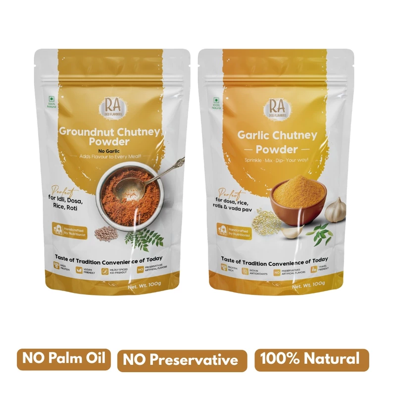 Garlic Powder Combos (Garlic chutney power 100Ggms + Groundnut chutney ...