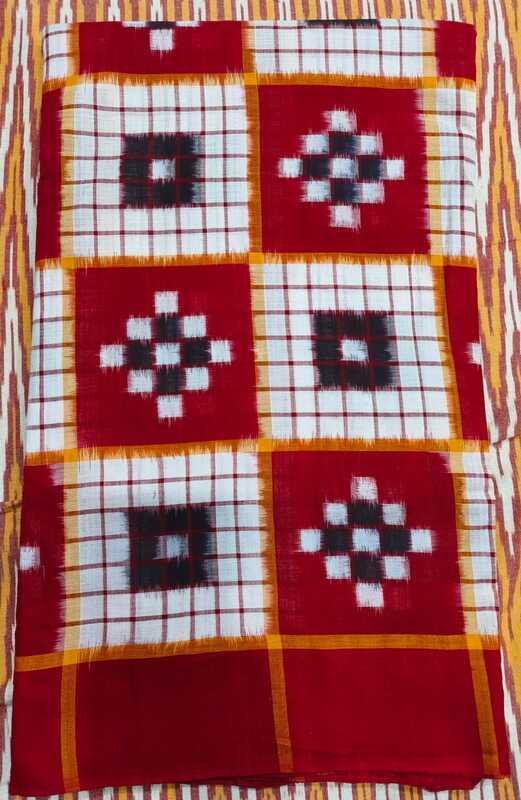 NEW 7 KUTHI FABRIC-RED-WHITE