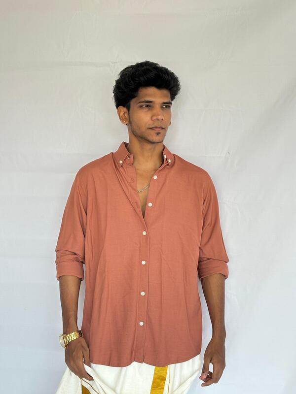 Rustic ember linen shirt
