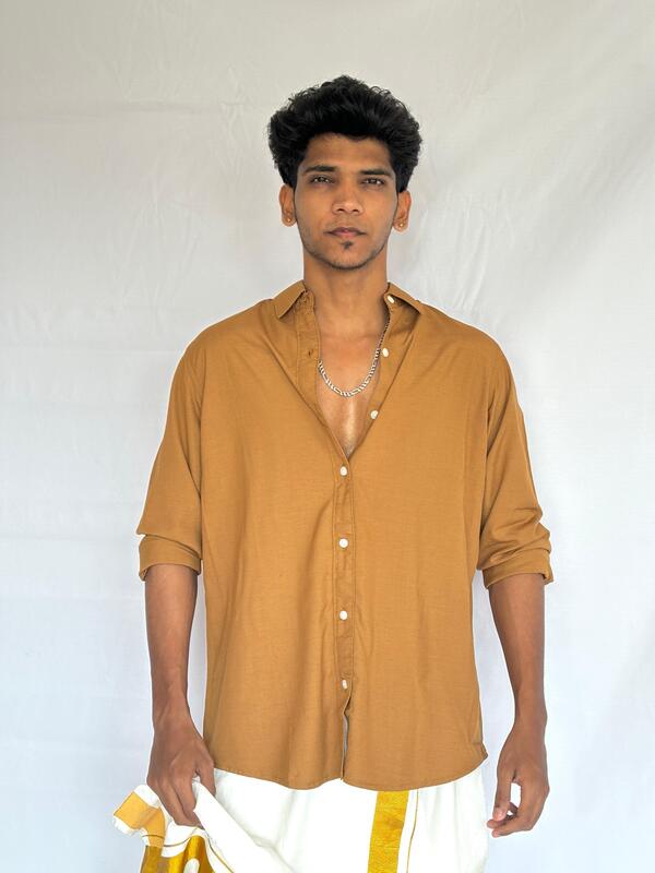 Mustard mist linen shirt