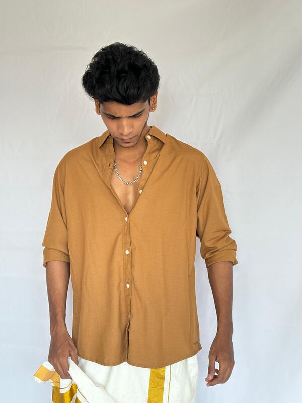 Mustard mist linen shirt