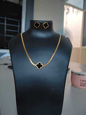 Anti Tarnish Chain and Earring Combo for Trendy Girls Anti Tarnish Chain and Earring Combo for Trendy Girls
