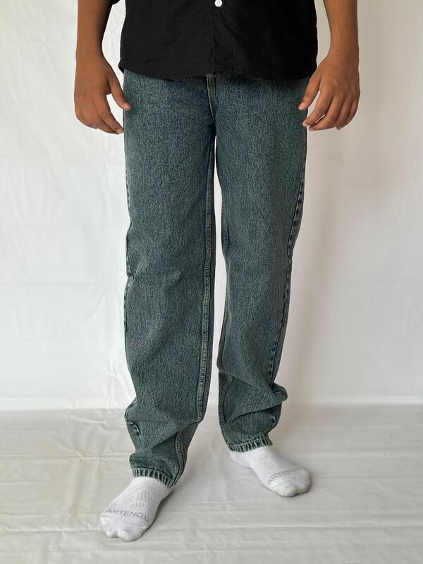 Ocean teal fade Momfit jean