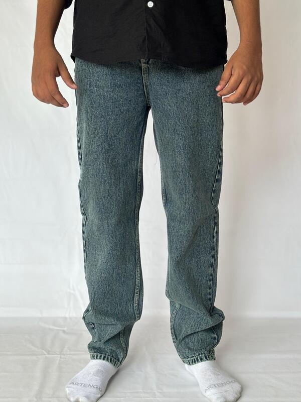 Ocean teal fade Momfit jean