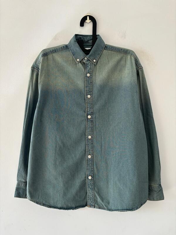 Lagoon mist faded denim shirt