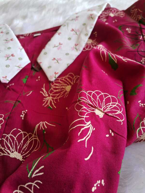 Feeding Dress-Collar-magenta (deep pink)