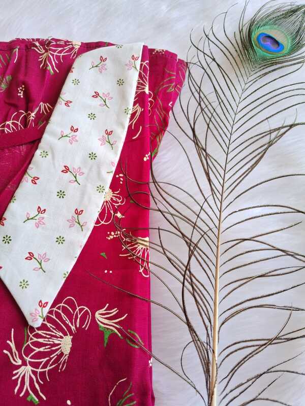 Feeding Dress-Collar-magenta (deep pink)