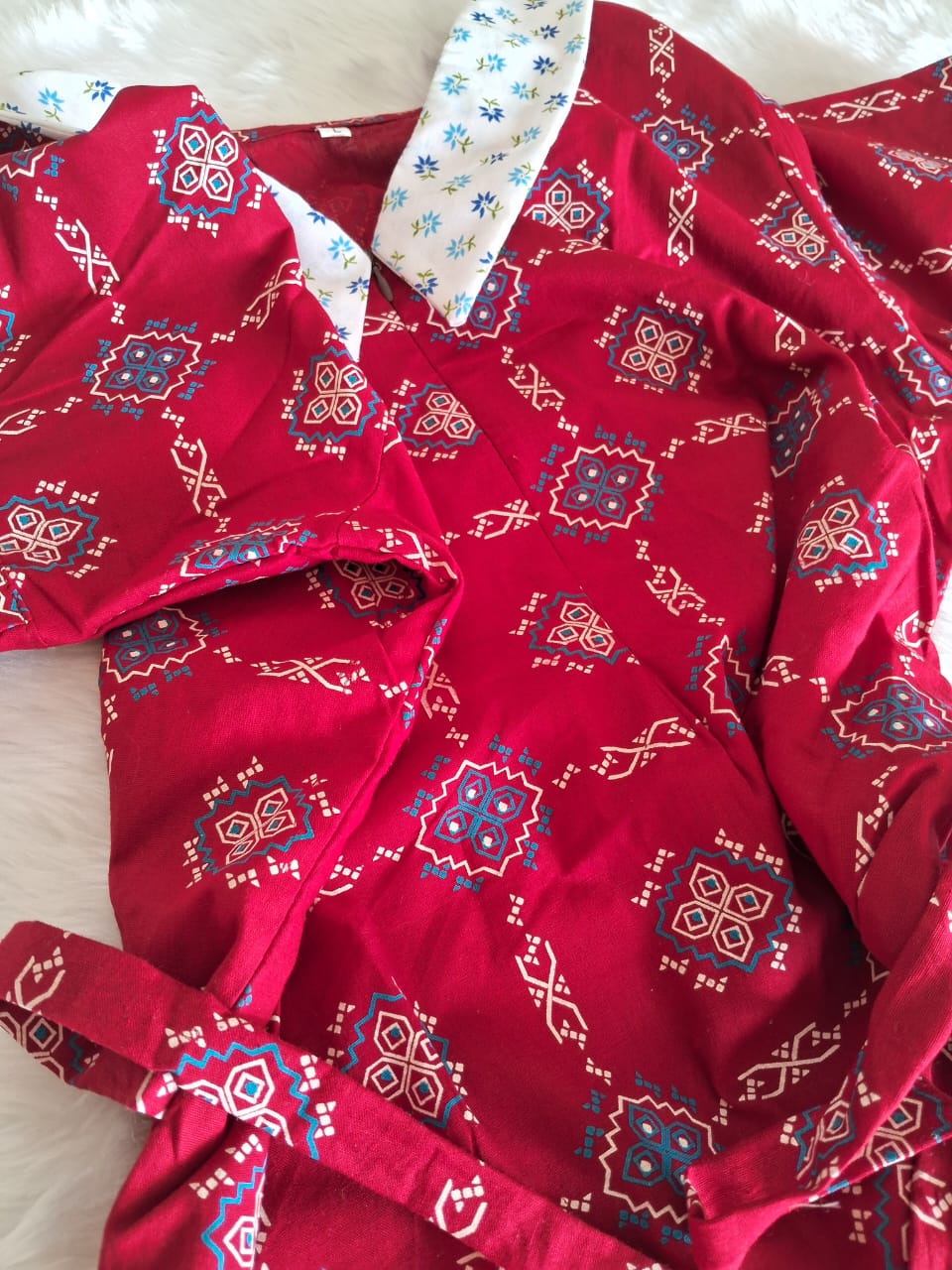 Feeding Dress-Collar-Red