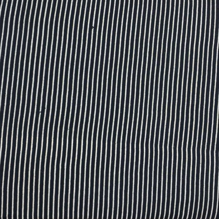Quirky Block Print Cotton Fabric (Stripes-Black)