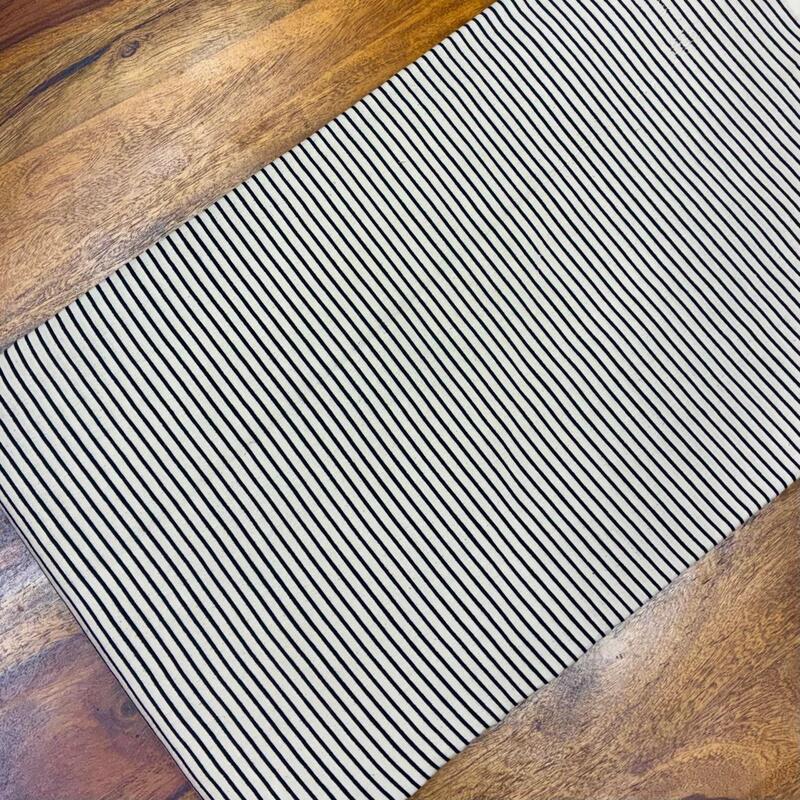 Quirky Block Print Cotton Fabric (Stripes-Off White)