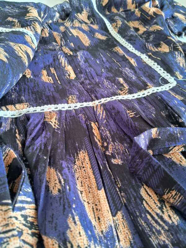 Feeding Dress-Lace-dark blue