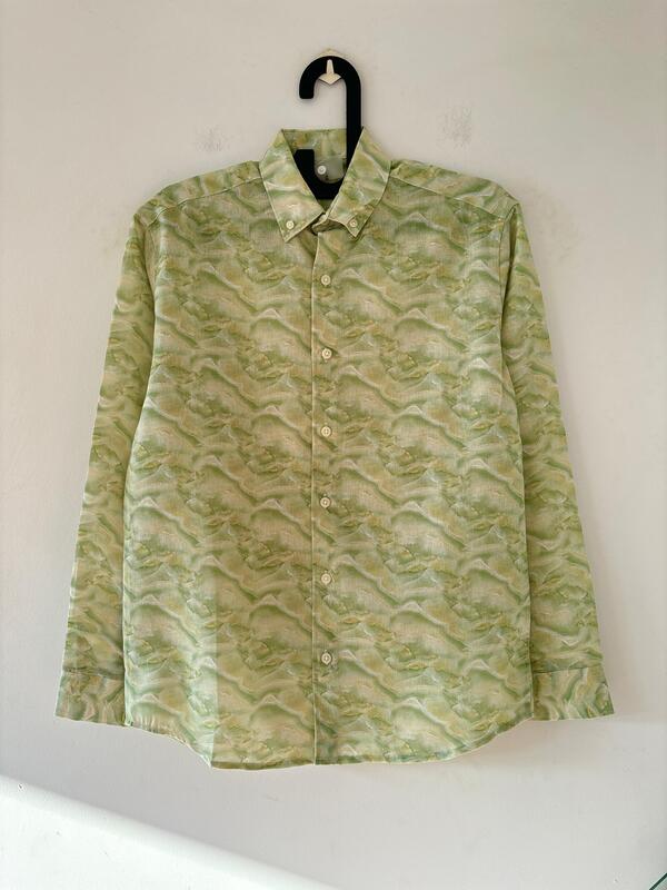 Mint wave printed shirt