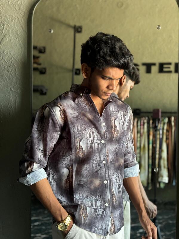 Cityscape printed shirt