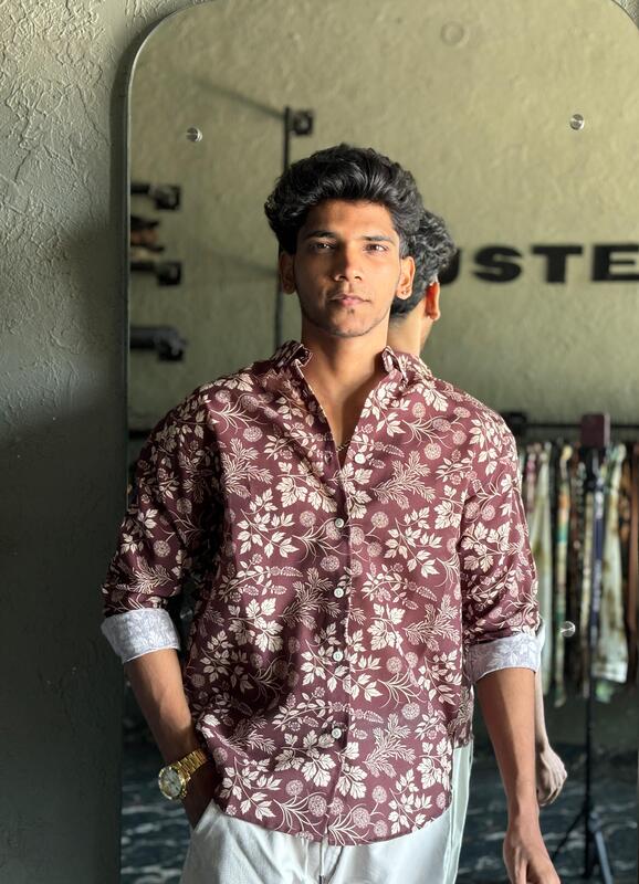 Wine garden printed shirt