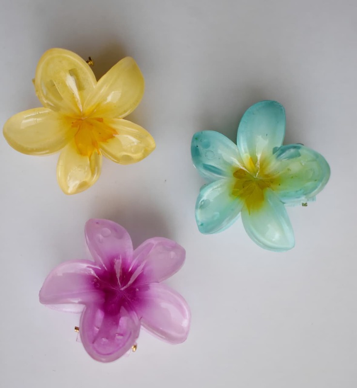 Colorful Flower Clips (pack of 3)
