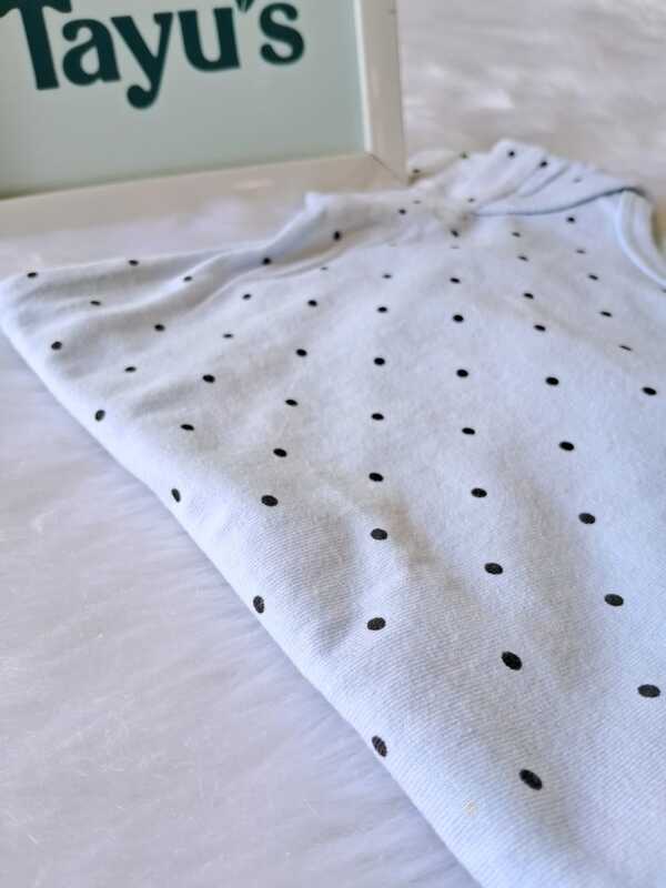 Cotton Romper-dot pattern-Blue